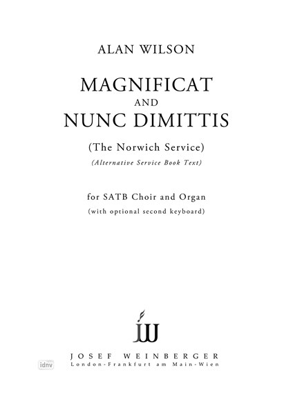 Alan Wilson: Magnificat & Nunc dimittis