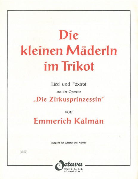 Emmerich Kálmán: Die kleinen Mäderl’n im Trikot
