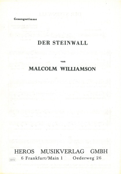 Malcolm Williamson: Der Steinwall