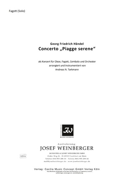 Georg Friedrich Händel: Concerto "Piagge Serene"