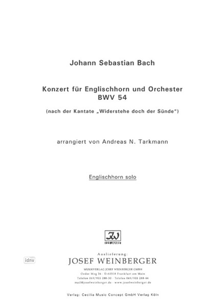 Johann Sebastian Bach: Konzert für Englischhorn und Orchester