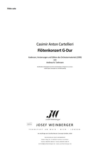 Casimir Anton Cartellieri: Flötenkonzert