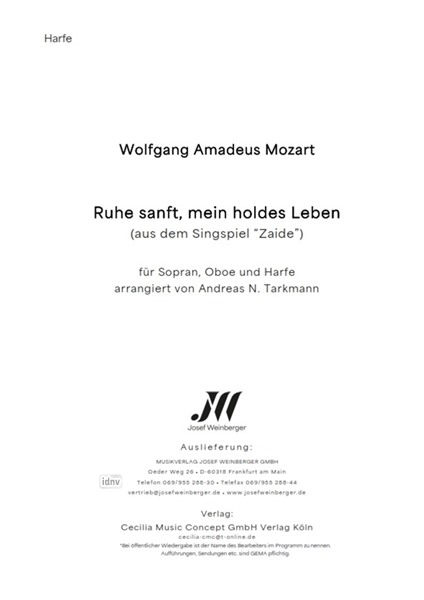Wolfgang Amadeus Mozart: Ruhe sanft, mein holdes Leben