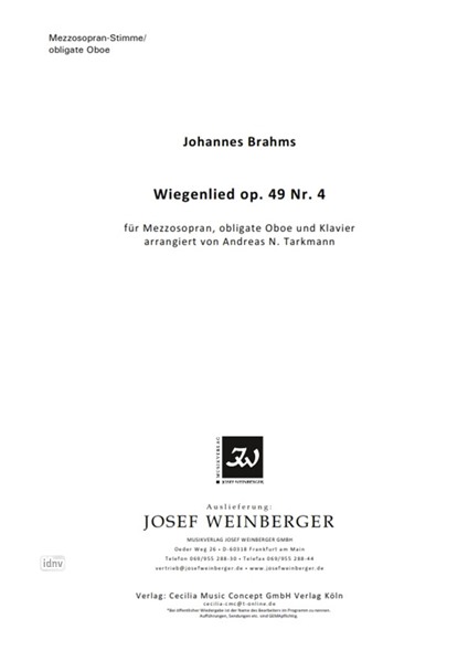 Johannes Brahms: Wiegenlied