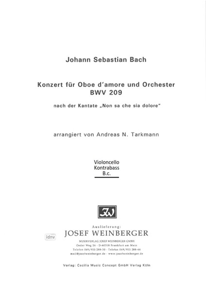 Johann Sebastian Bach: Konzert für Oboe d'amore und Orchester