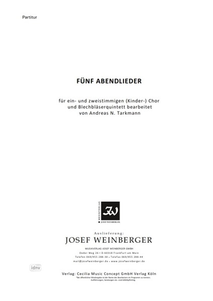 Verschiedene: Fünf Abendlieder