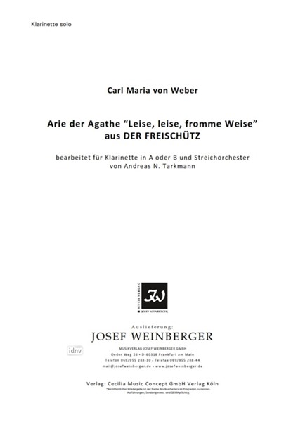 Carl Maria von Weber: Arie der Agathe