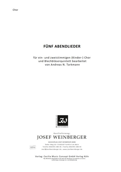 Verschiedene: Fünf Abendlieder