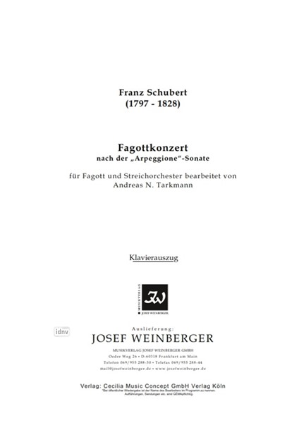 Franz Schubert: Konzert für Fagott und Streichorchester