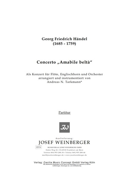 Georg Friedrich Händel: Concerto "Amabile Beltà"