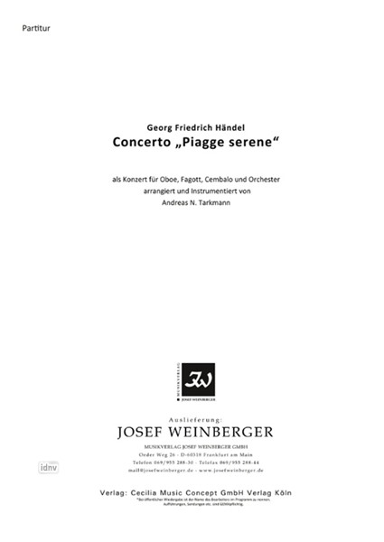 Georg Friedrich Händel: Concerto "Piagge Serene"