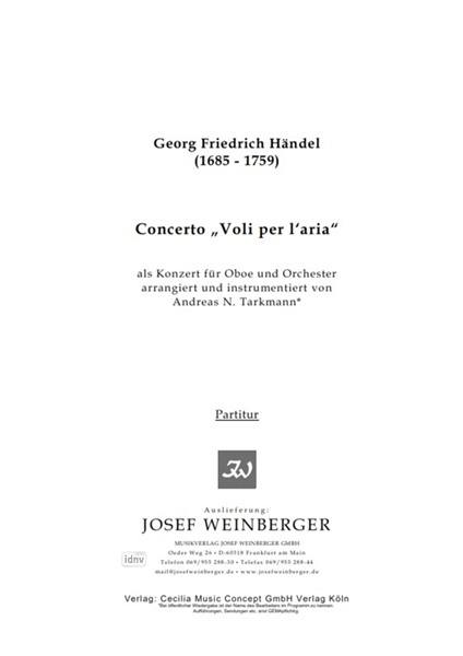 Georg Friedrich Händel: Concerto "Voli per l' Aria"