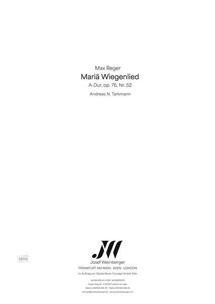 Max Reger: Mariä Wiegenlied
