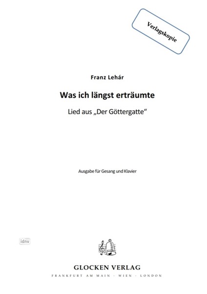 Franz Lehár: Was ich längst erträumte