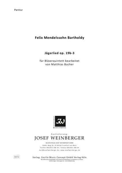 Felix Mendelssohn Bartholdy: Jägerlied