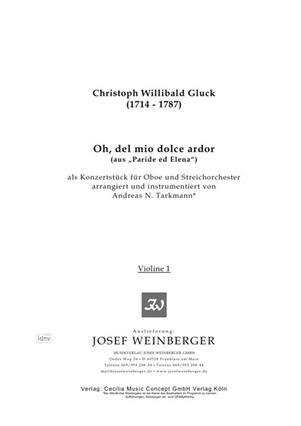Christoph Willibald Gluck: Oh, del mio dolce ardor