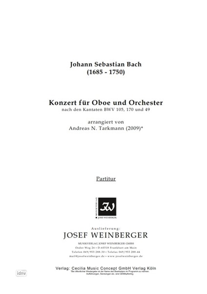 Johann Sebastian Bach: Konzert für Oboe und Orchester