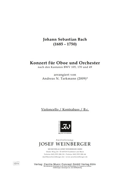 Johann Sebastian Bach: Konzert für Oboe und Orchester