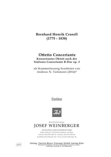 Bernhard Henrik Crusell: Ottetto Concertante