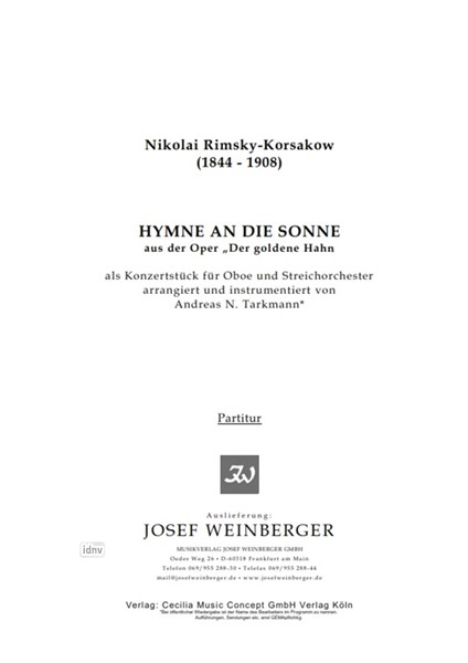 Nikolai Rimski-Korsakoff: Hymne an die Sonne