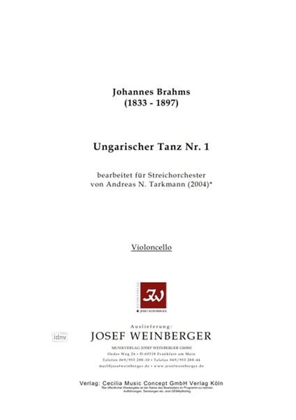 Johannes Brahms: Ungarischer Tanz Nr. 1