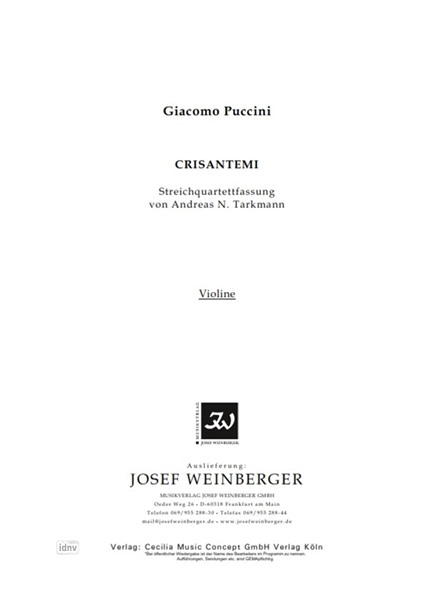 Giacomo Puccini: Crisantemi