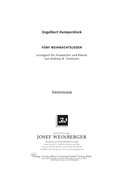 Engelbert Humperdinck: Fünf Weihnachtslieder