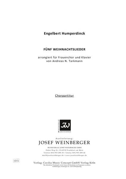 Engelbert Humperdinck: Fünf Weihnachtslieder