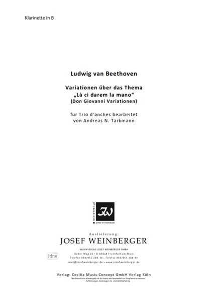 Ludwig van Beethoven: Variationen über das Thema "Là ci darem la mano"