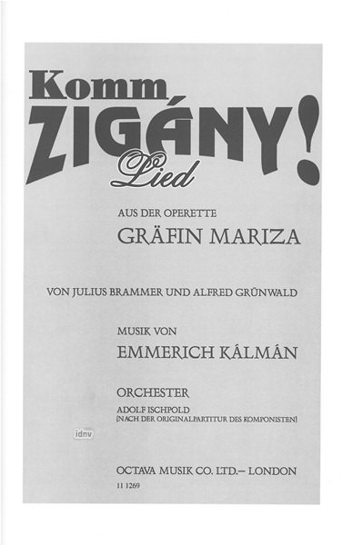 Emmerich Kálmán: Komm’, Zigany