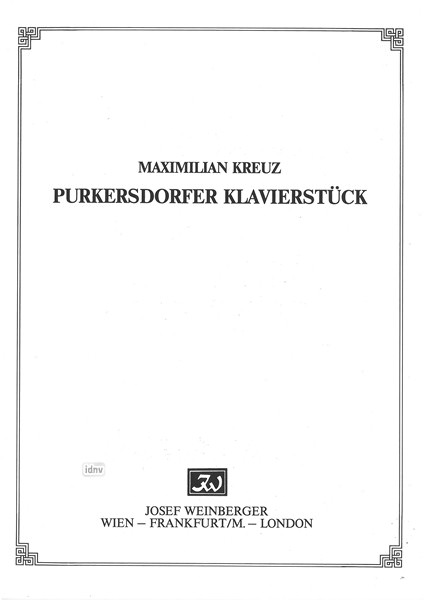 Maximilian Kreuz: Purkersdorfer Klavierstück