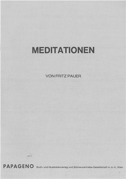 Fritz Pauer: Meditationen