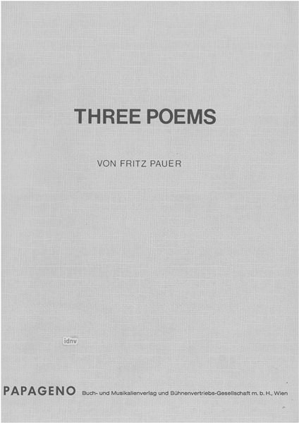 Fritz Pauer: Three Poems