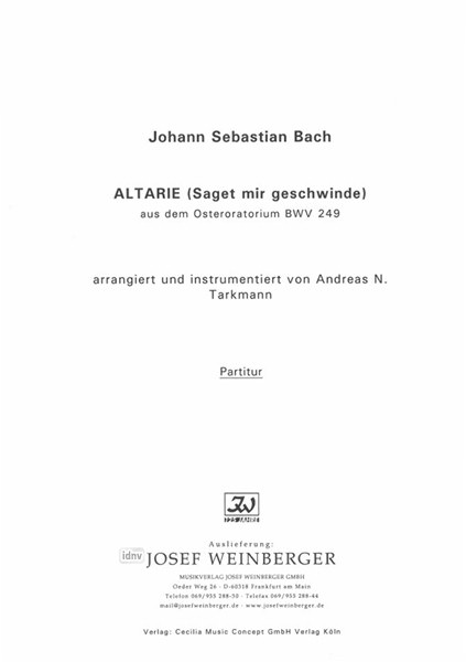 Johann Sebastian Bach: Saget, saget mir geschwinde