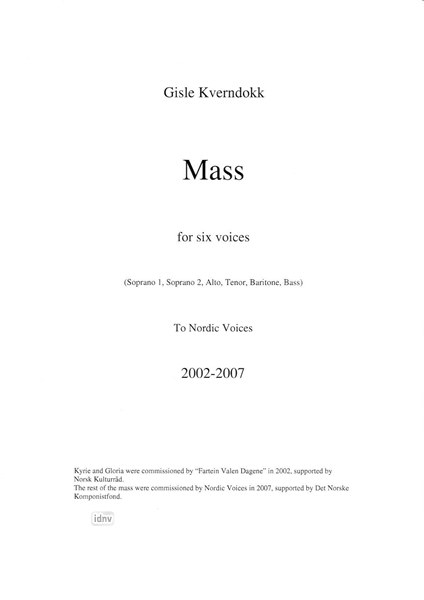 Gisle Kverndokk: Mass for six voices
