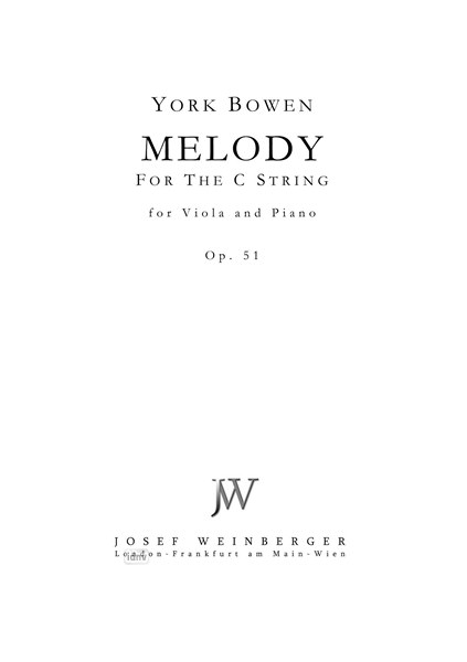 York Bowen: Melody for the C-String