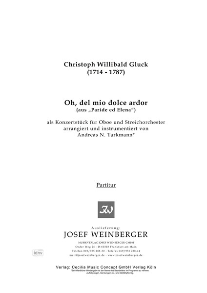 Christoph Willibald Gluck: Oh, del mio dolce ardor