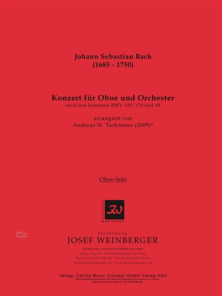Johann Sebastian Bach: Konzert für Oboe und Orchester