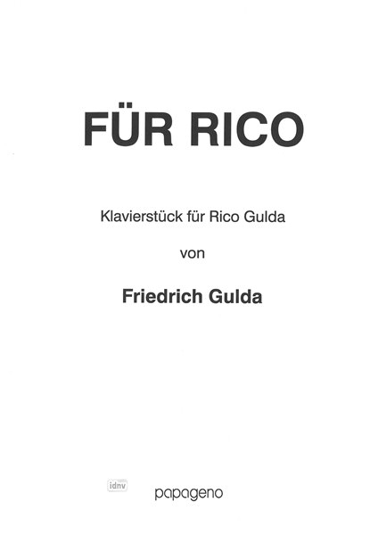 Friedrich Gulda: Für Rico